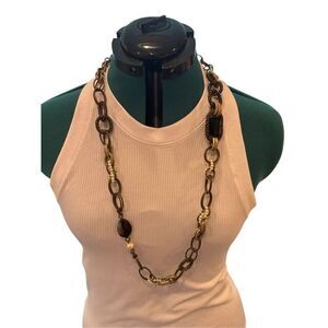 Anthropologie Beaded Chain Long Necklace